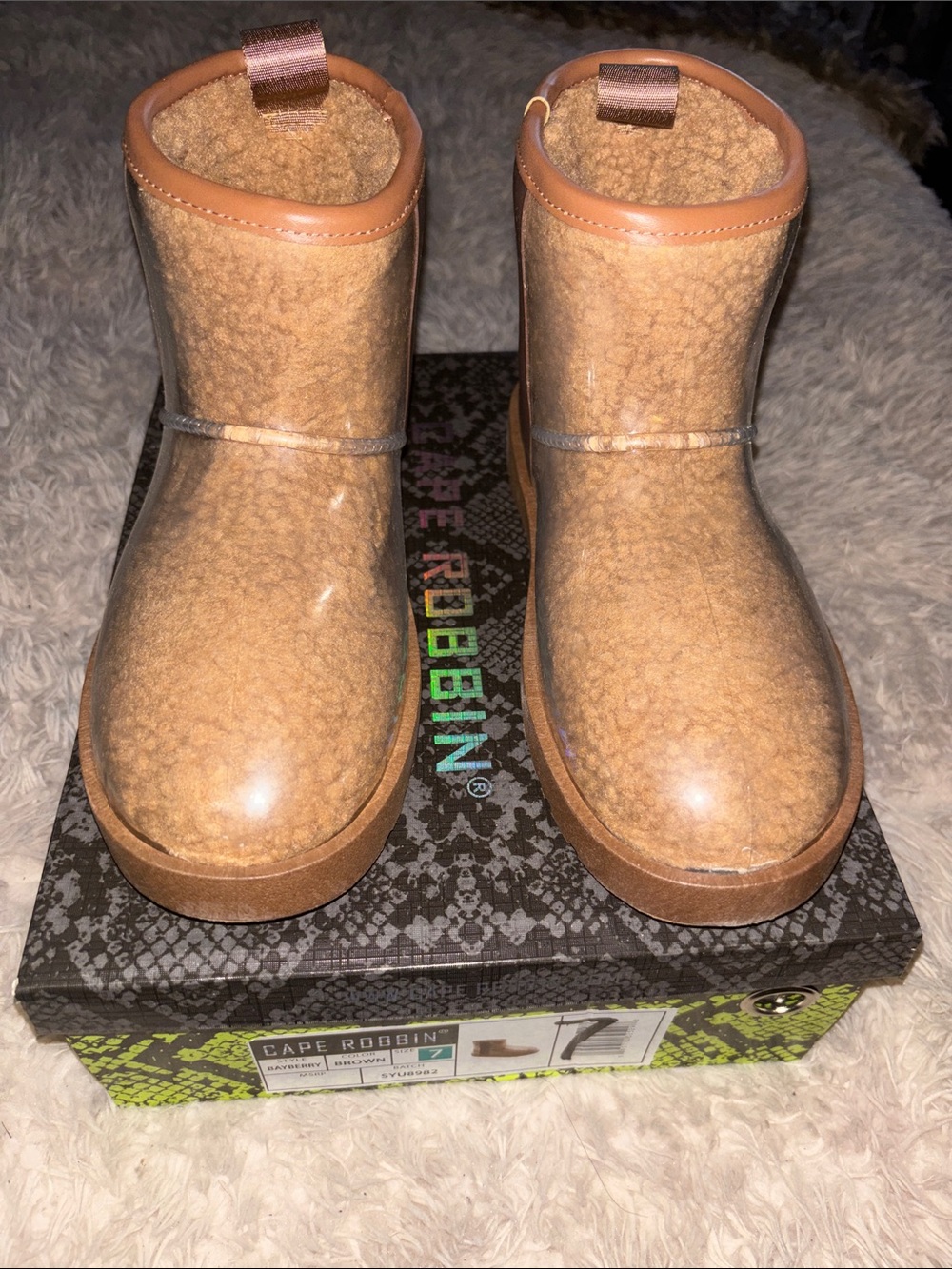 Cape Robbin Camel Tan Faux Sherpa Lined Winter Boots